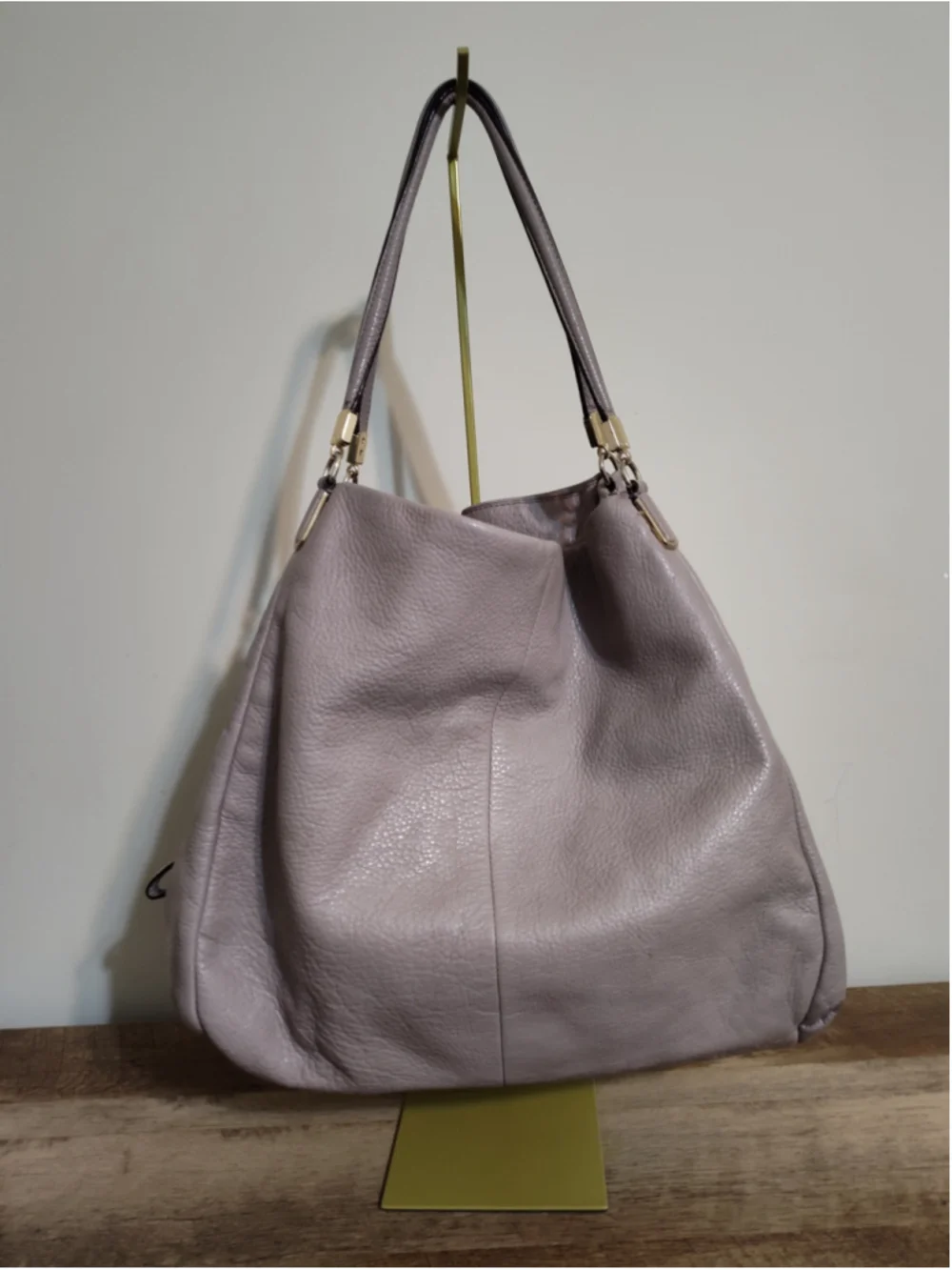 Women's Coach Leather Hobo Bag One Size Beige